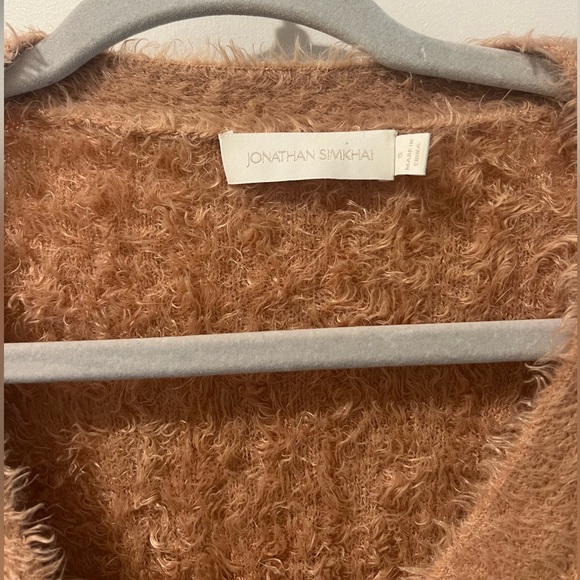 jonathan simkhai cropped sweater cardigan fuzzy sweater S/M - Picture 3 of 5